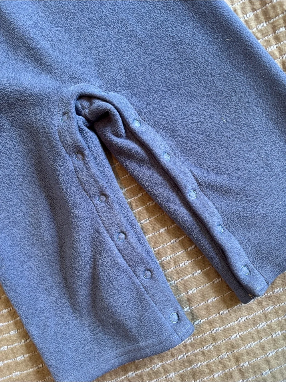 Vintage 2003 Gymboree Blue Fleece Overalls 9-12 Months Dachshund Dog